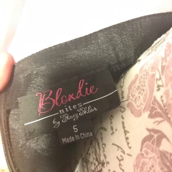 Nude & black beaded cocktail dress - Picture 6 of 8